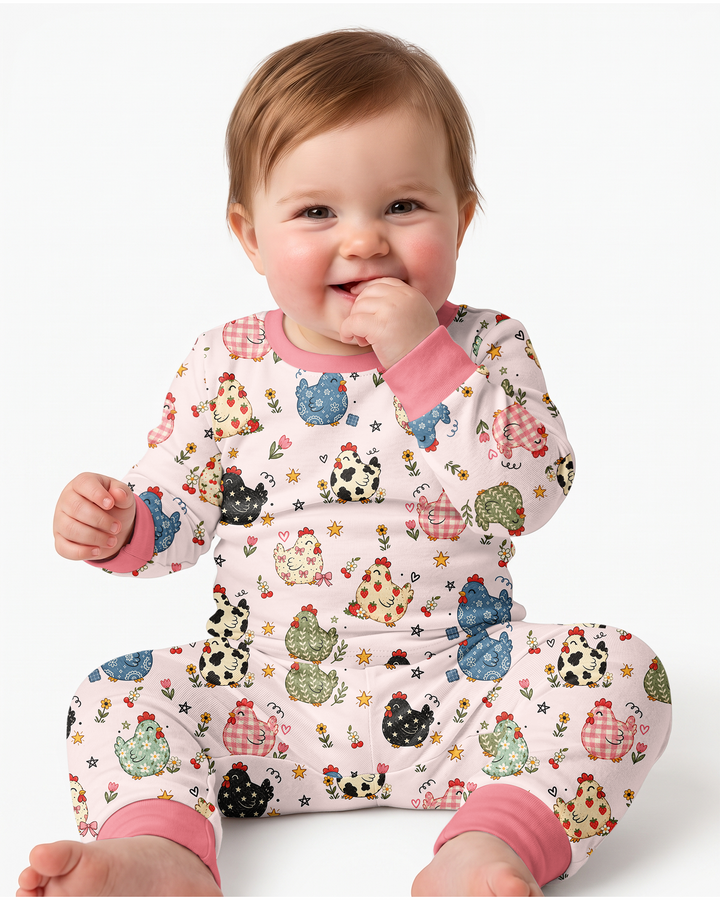Chicken Lover Bamboo Two Piece Long Sleeve Pajama Set