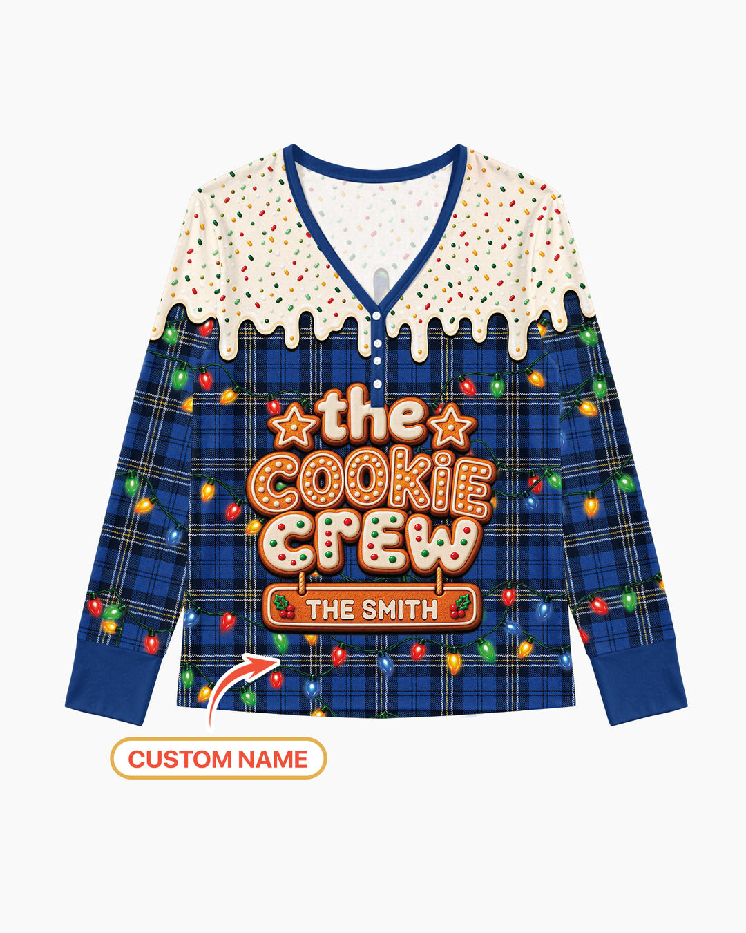 The Cookie Crew Custom Name Bamboo Women Pajama Set