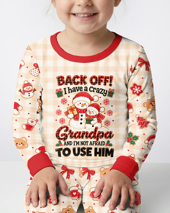 Back Off I Have A Crazy Grandpa Bamboo Two Piece Long Sleeve Pajama Set