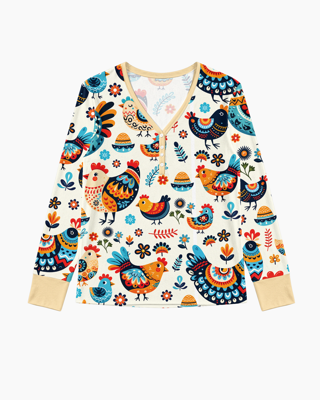 Pioneer Chickens And Roosters Bamboo Women Pajama Set