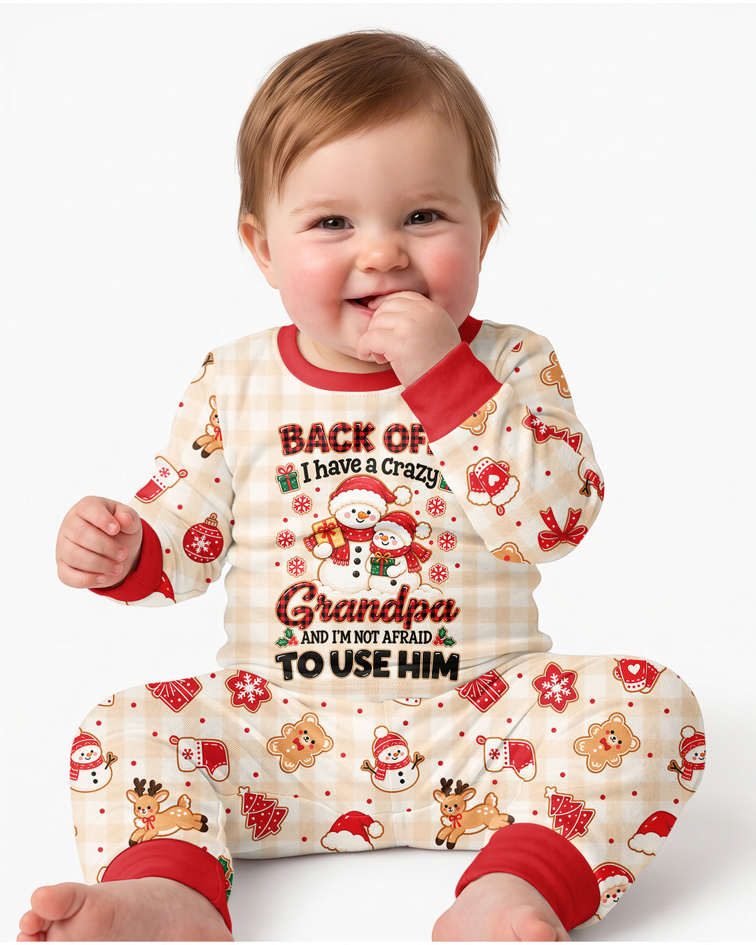 Back Off I Have A Crazy Grandpa Bamboo Two Piece Long Sleeve Pajama Set