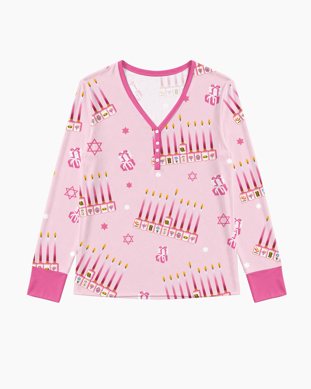 Jewish Mahjong Family Matching  Bamboo Women Pajama Set