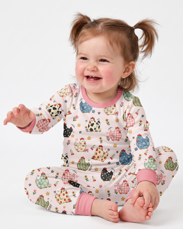 Chicken Lover Bamboo Two Piece Long Sleeve Pajama Set