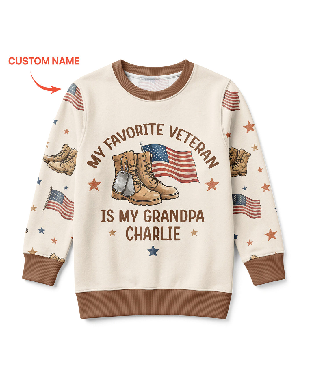 My Favorite Veteran Is My Grandpa Bamboo Crewneck Sweatshirt