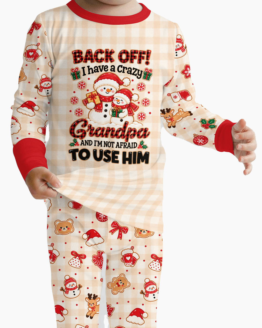 Back Off I Have A Crazy Grandpa Bamboo Two Piece Long Sleeve Pajama Set