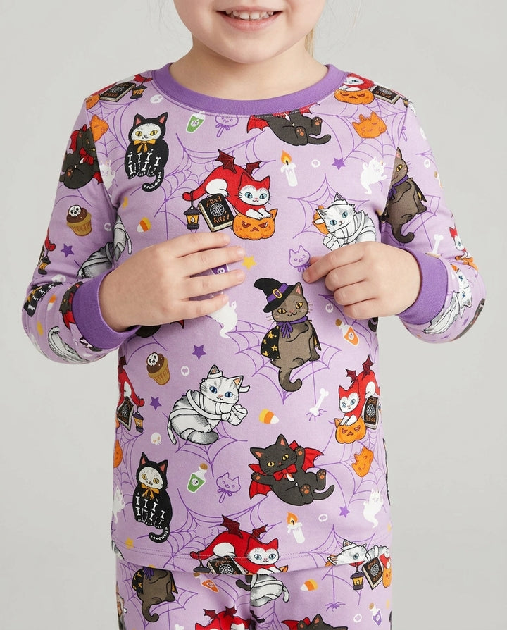 Spooky Kittie Bamboo Two Piece Long Sleeve Pajama Set