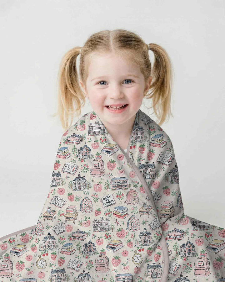 Coquette Strawberry School Days Bamboo Blanket