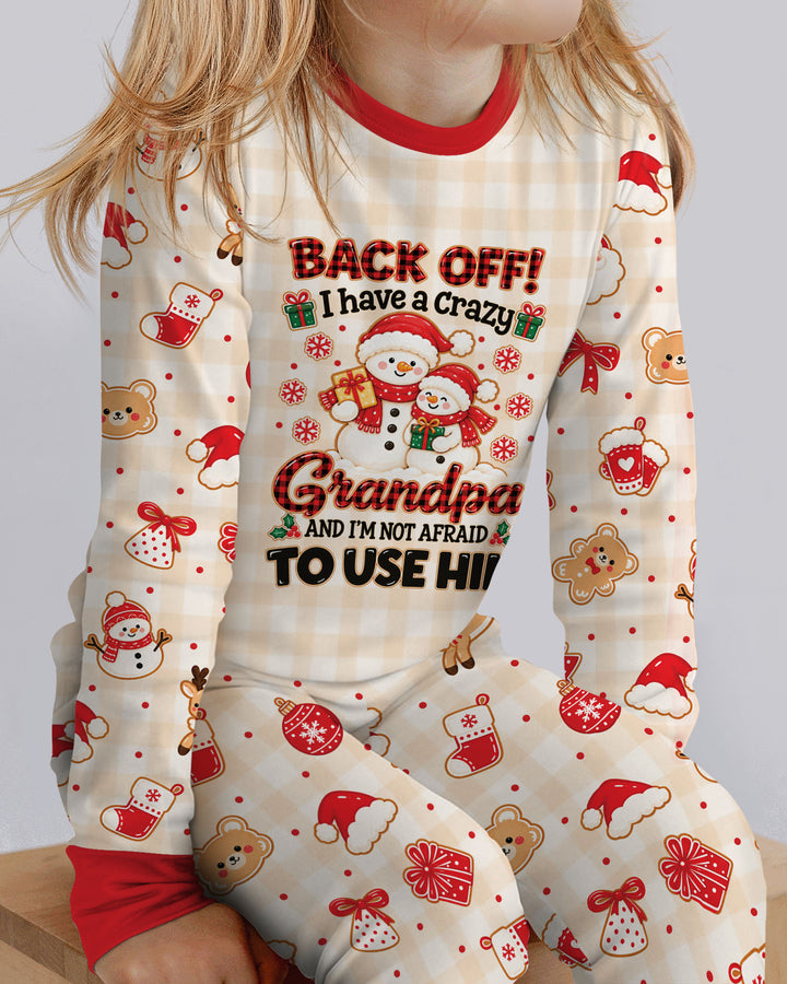 Back Off I Have A Crazy Grandpa Bamboo Two Piece Long Sleeve Pajama Set