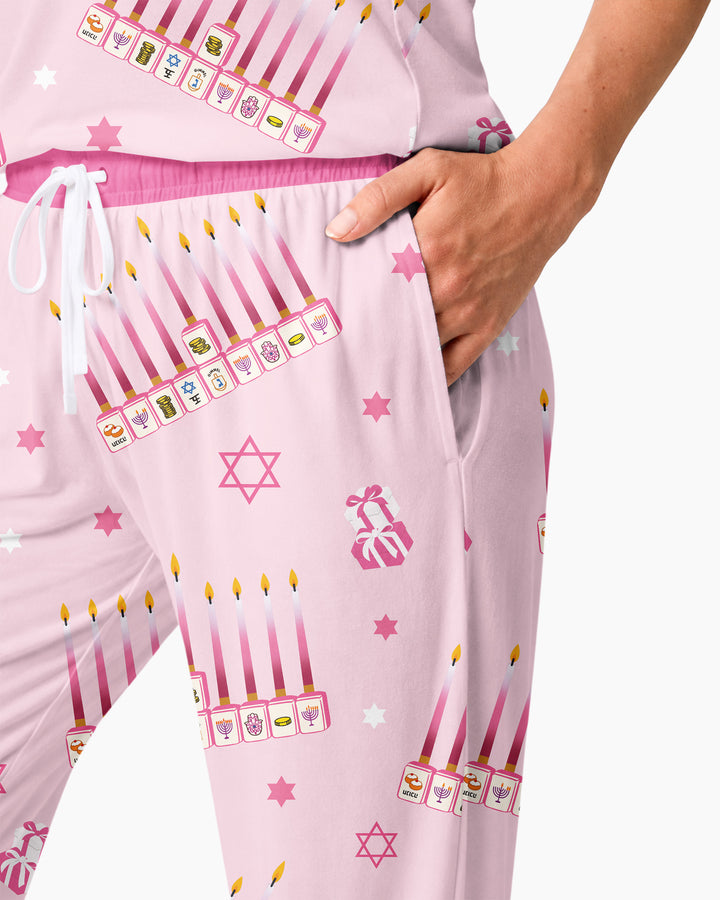 Jewish Mahjong Family Matching  Bamboo Women Pajama Set