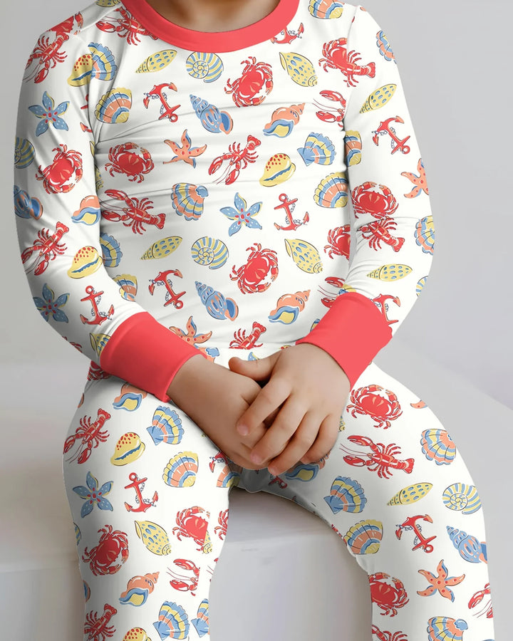 Zweiteiliges Langarm-Pyjama-Set mit Sommerfrüchten