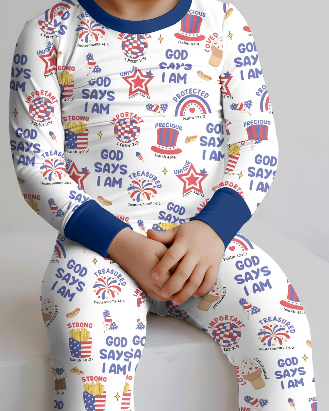 God Says I Am - America 250th Anniversary Bamboo Two Piece Long Sleeve Pajama Set