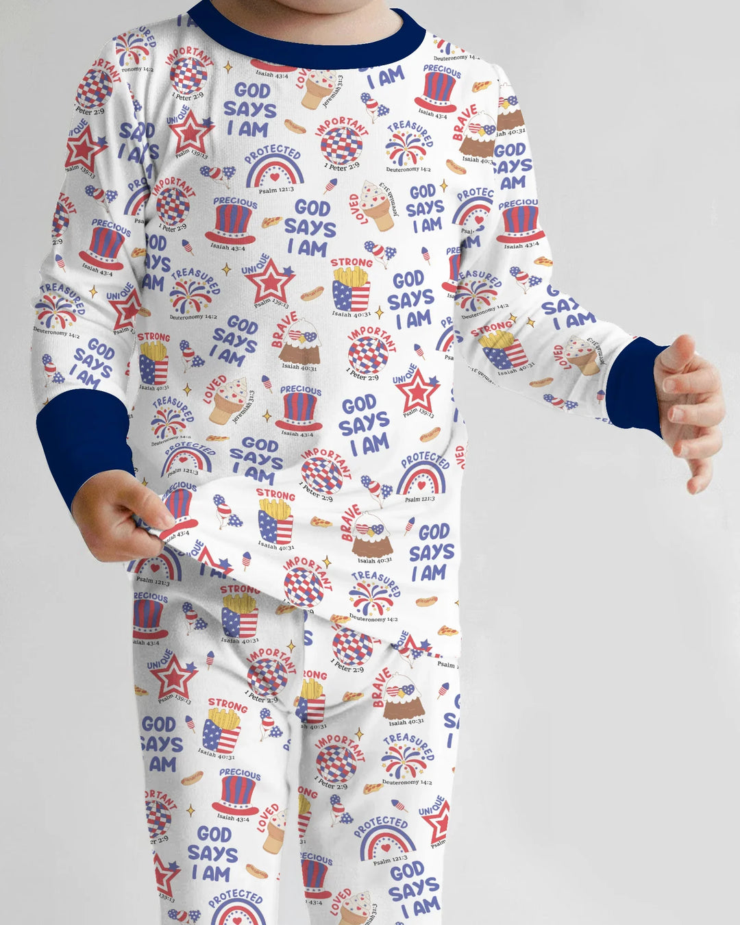 God Says I Am - America 250th Anniversary Bamboo Two Piece Long Sleeve Pajama Set