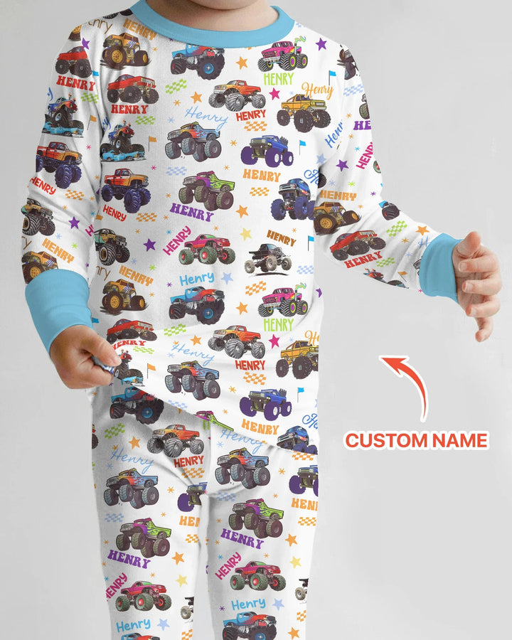 Zweiteiliges Langarm-Pyjama-Set mit Sommerfrüchten