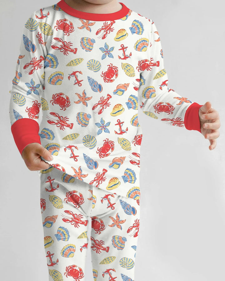 Zweiteiliges Langarm-Pyjama-Set mit Sommerfrüchten