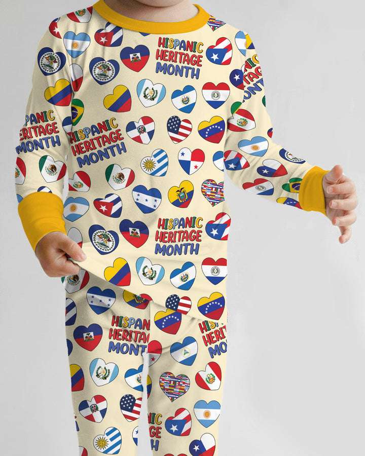 Zweiteiliges Langarm-Pyjama-Set mit Sommerfrüchten