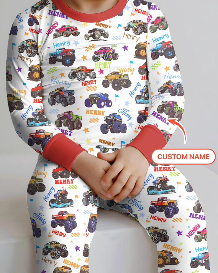 Zweiteiliges Langarm-Pyjama-Set mit Sommerfrüchten