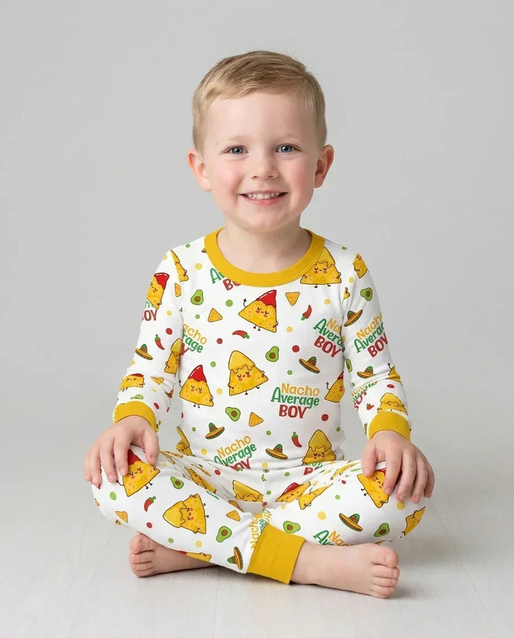Zweiteiliges Langarm-Pyjama-Set mit Sommerfrüchten