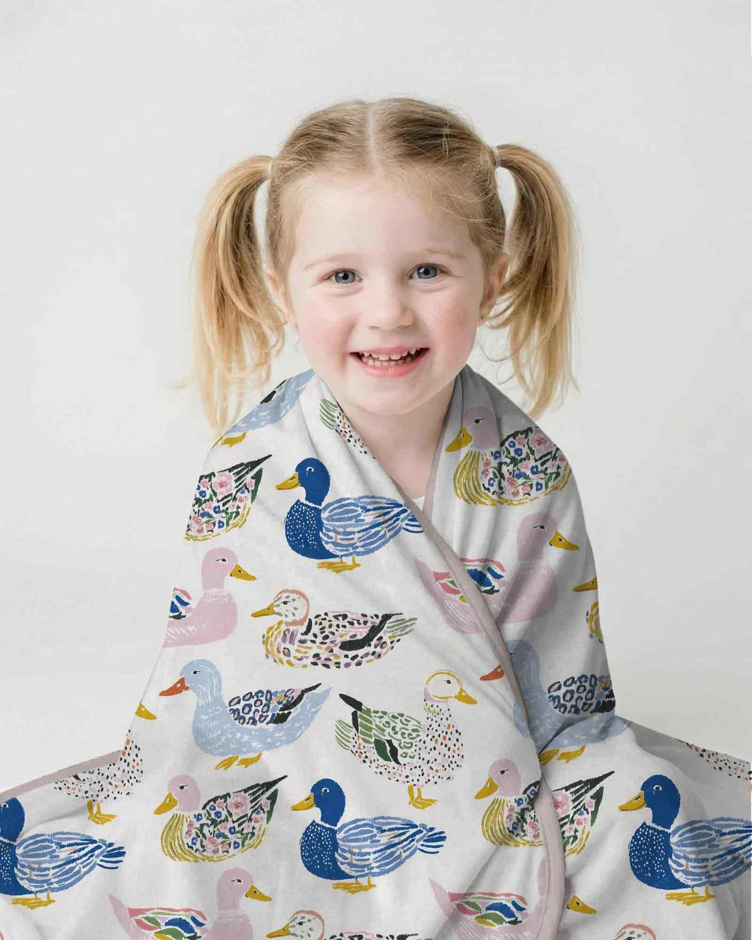 Whimsical Garden Ducks Bamboo Blanket