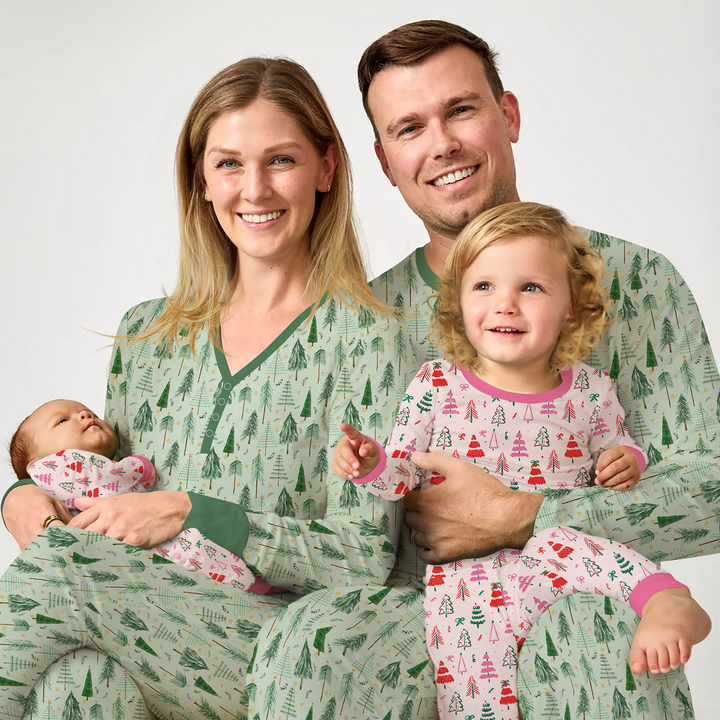 Green Christmas Tree Farm Women Pajama Set
