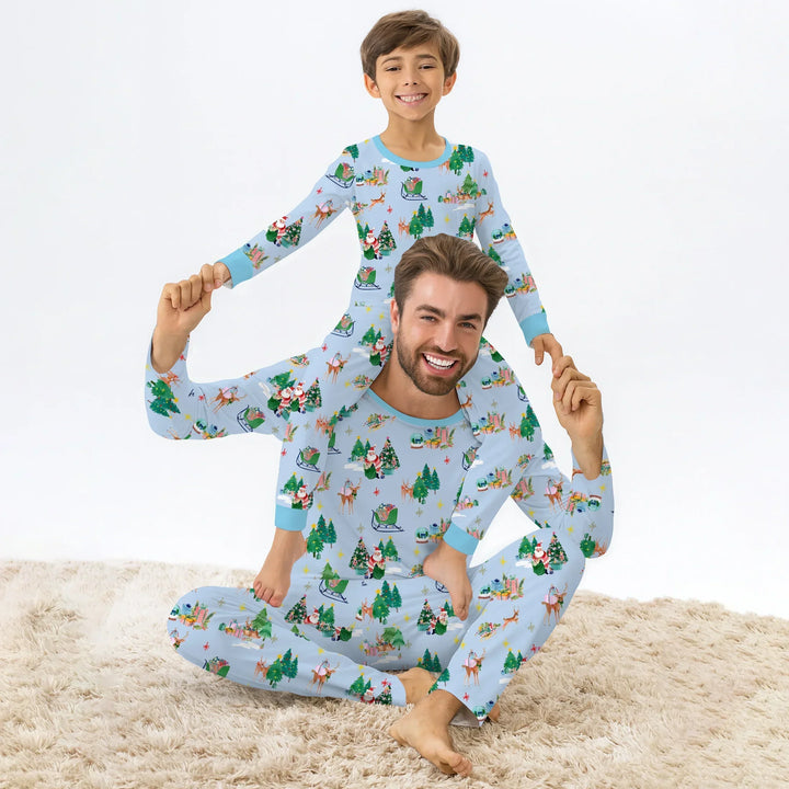 Jolly Forest Christmas Family Matching Men's Pajama Set