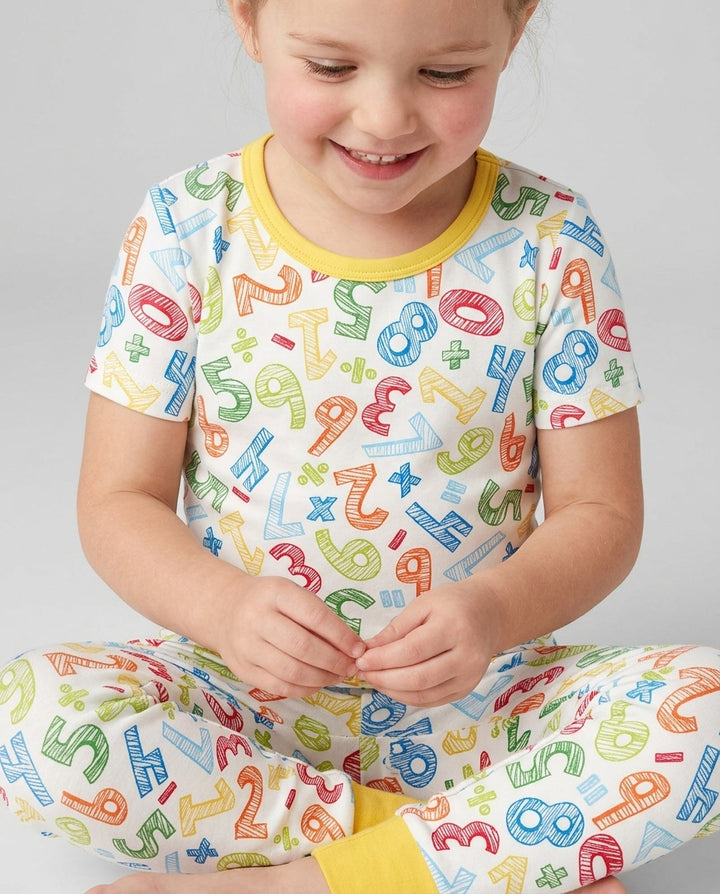 Math Doodles Bamboo Two Piece Short Sleeve Pajama Set