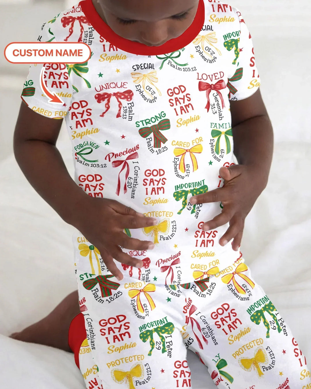 Juneteenth God Says I AM Bamboo Two Piece Short Sleeve Pajama Set