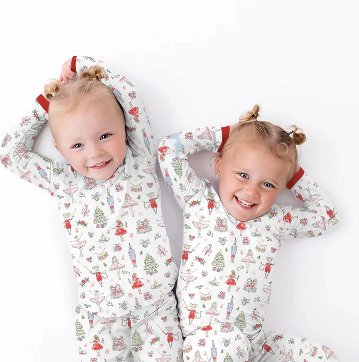 Sweet Nutcracker Holiday Matching Mom And Baby Two Piece Long Sleeve Pajama Set