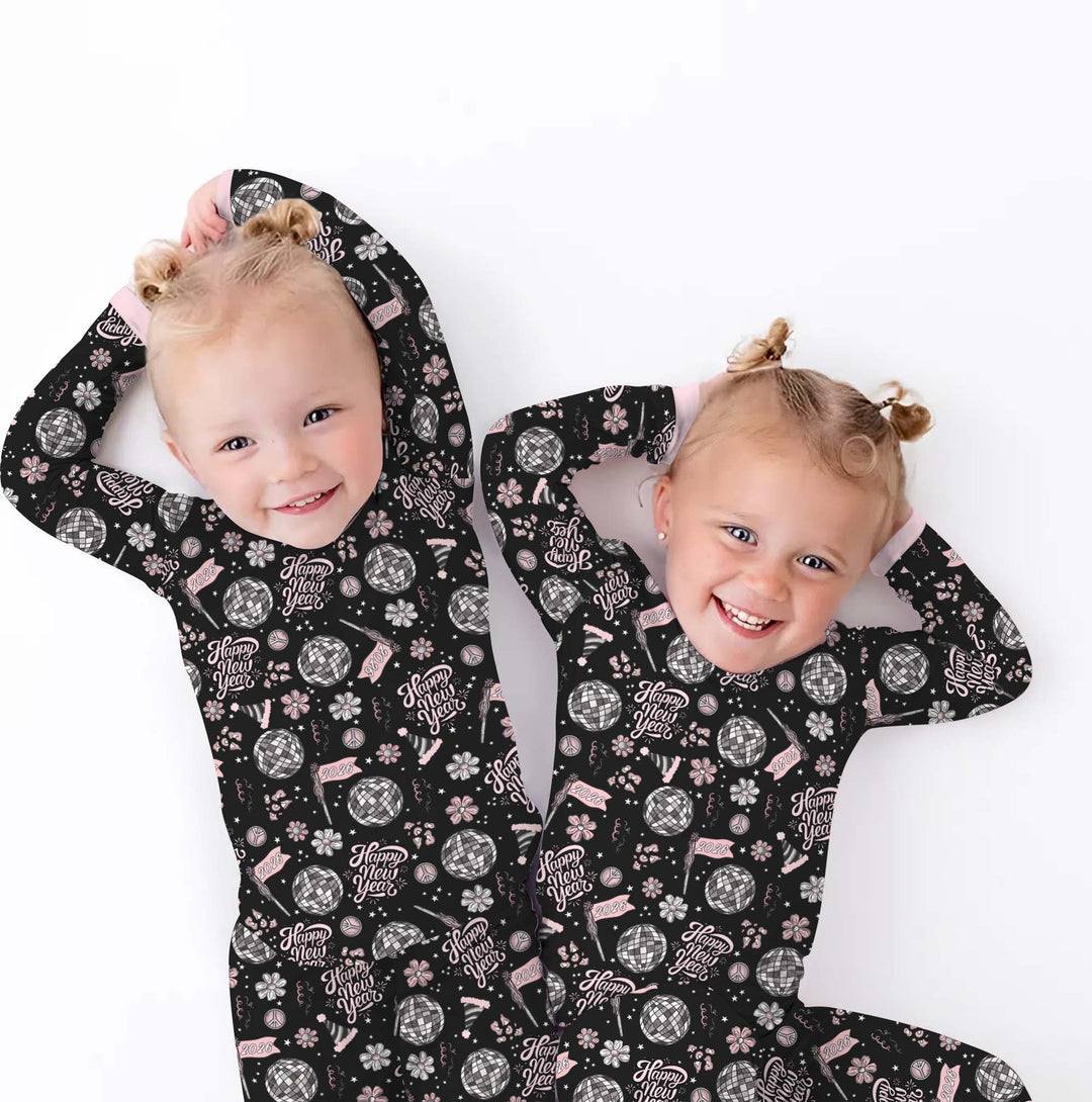 Disco New Years Eve Two Piece Long Sleeve Pajama Set