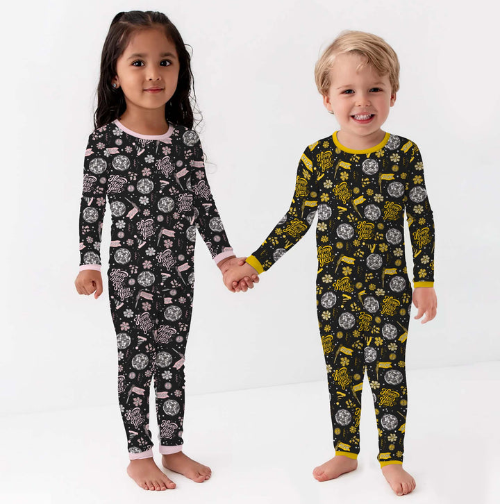 Disco New Years Eve Two Piece Long Sleeve Pajama Set