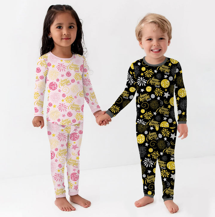 New Year's Eve Celebration Two Piece Long Sleeve Pajama Set