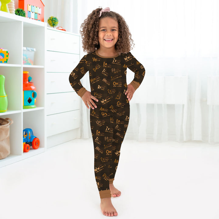 Black History Alphabet Two Piece Long Sleeve Pajama Set