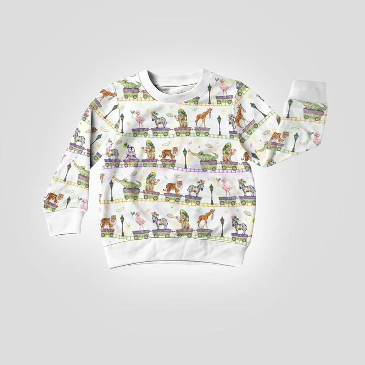 Mardi Gras Jungle Krewe Crewneck Sweatshirt