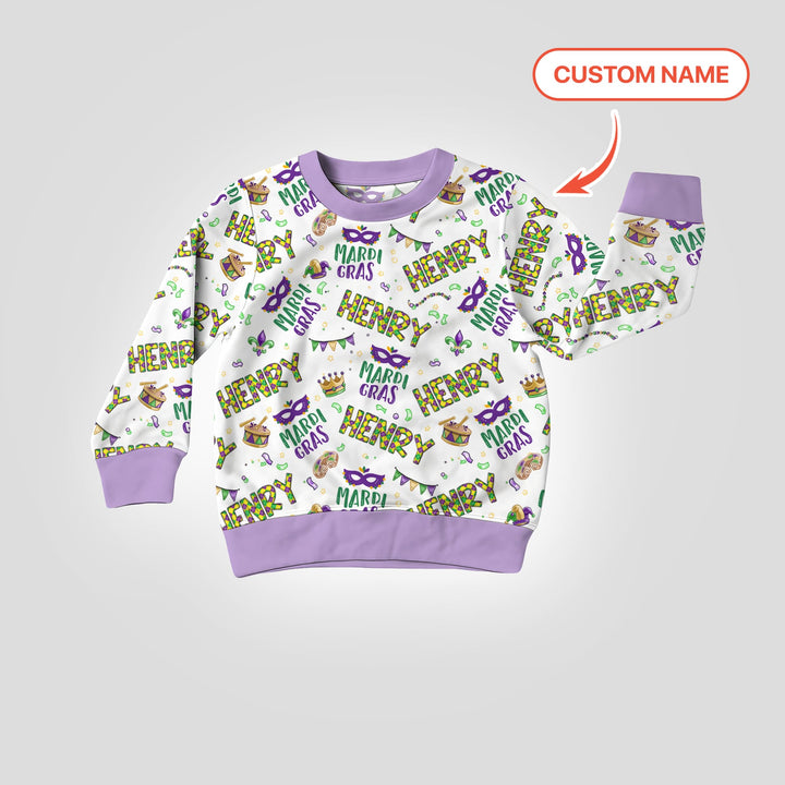 Custom Name Make your own Mardi Gras Crewneck Sweatshirt