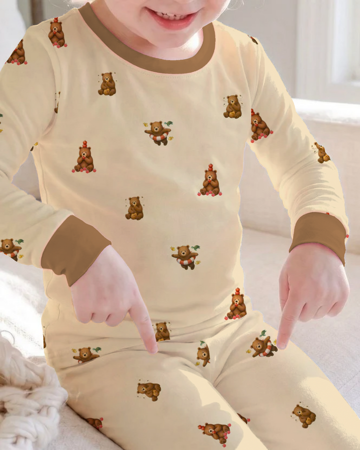 Woodland Campfire Crew Bamboo Two Piece Long Sleeve Pajama Set