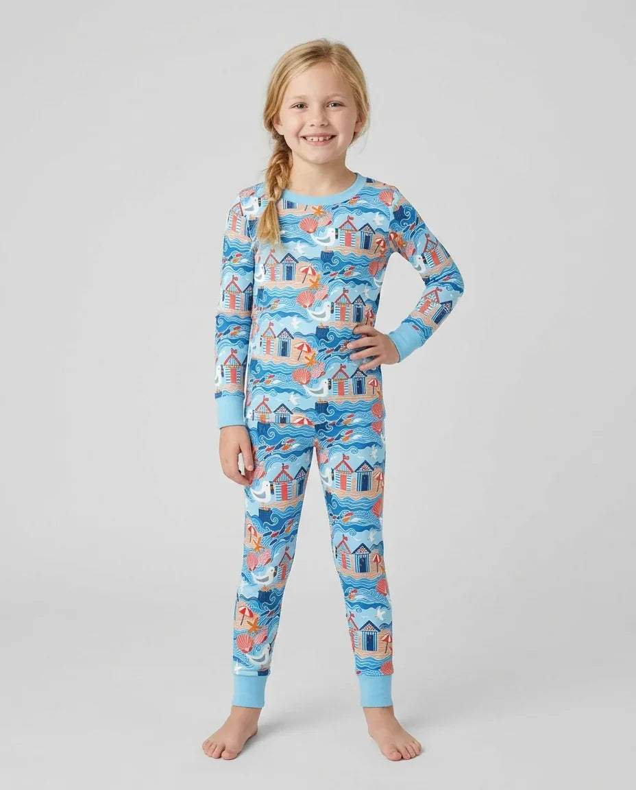 Little Beach Day Bamboo Two Piece Long Sleeve Pajama Set