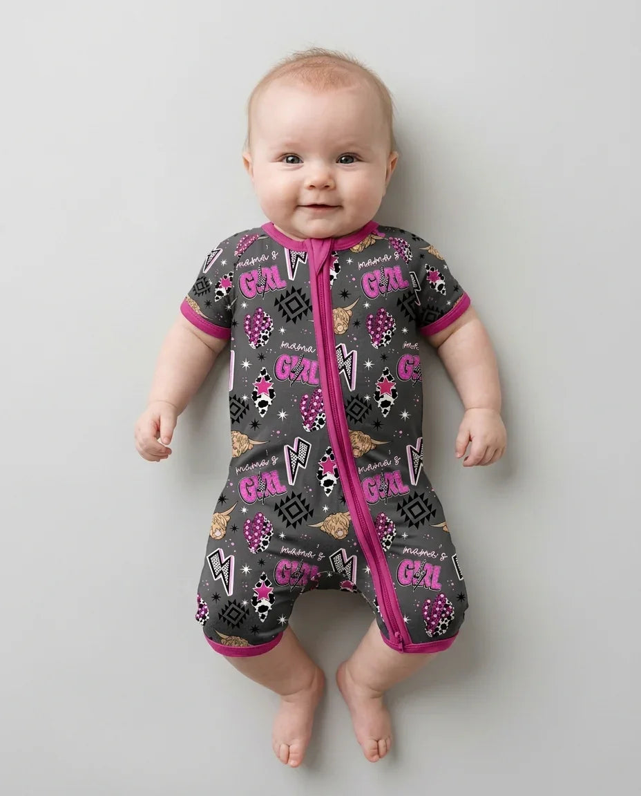 Western Mama & Me Matching Bamboo Shorty Zippy