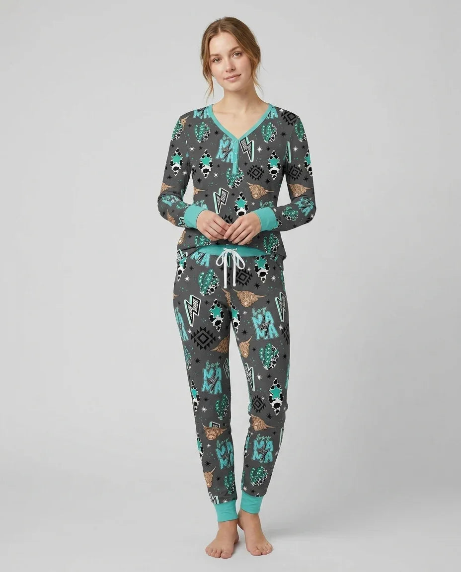 Western Mama & Me Matching  Bamboo Women Pajama Set