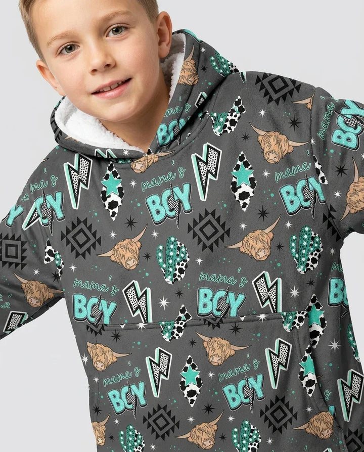 Western Mama & Me Matching Wearable Bamboo Blanket Hoodie