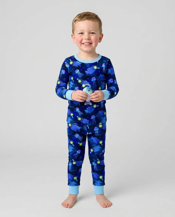 Happy Glow Fish Bamboo Two Piece Long Sleeve Pajama Set