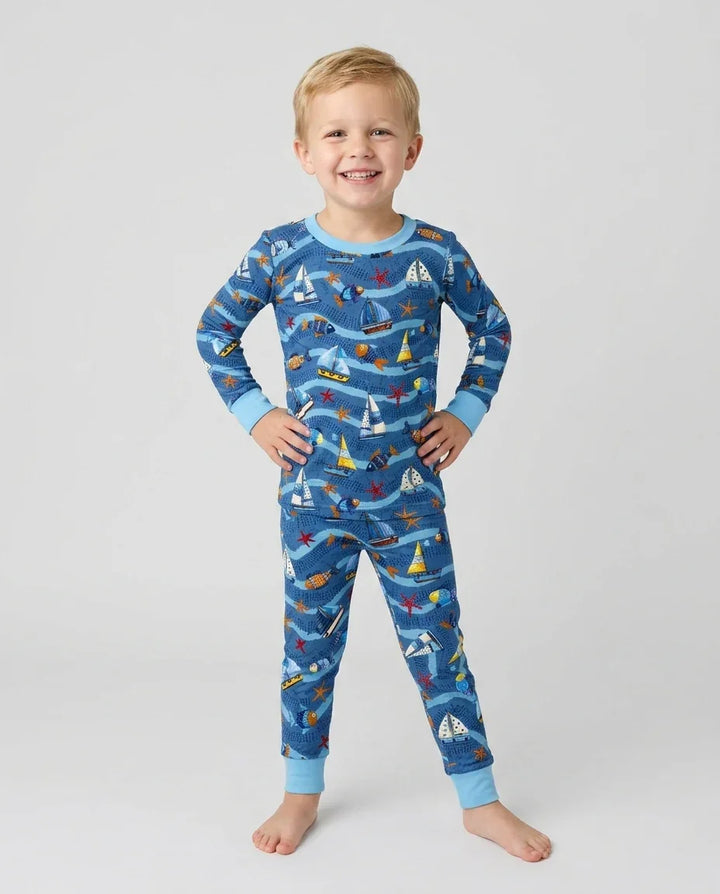 Zweiteiliges Langarm-Pyjama-Set mit Sommerfrüchten