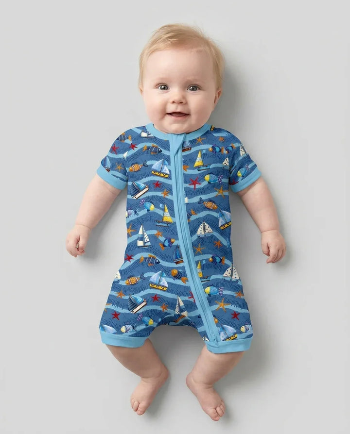 Blue Sail La Vie Family Matching Bamboo Shorty Zippy