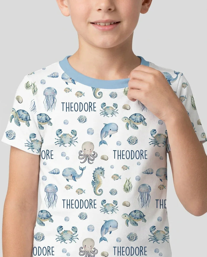 Zweiteiliges, kurzärmliges Pyjama-Set mit Marienkäfern