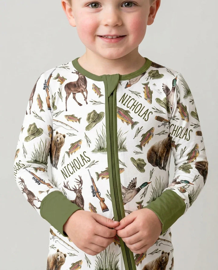 Custom Name Little Hunter Bamboo Convertible Zippy