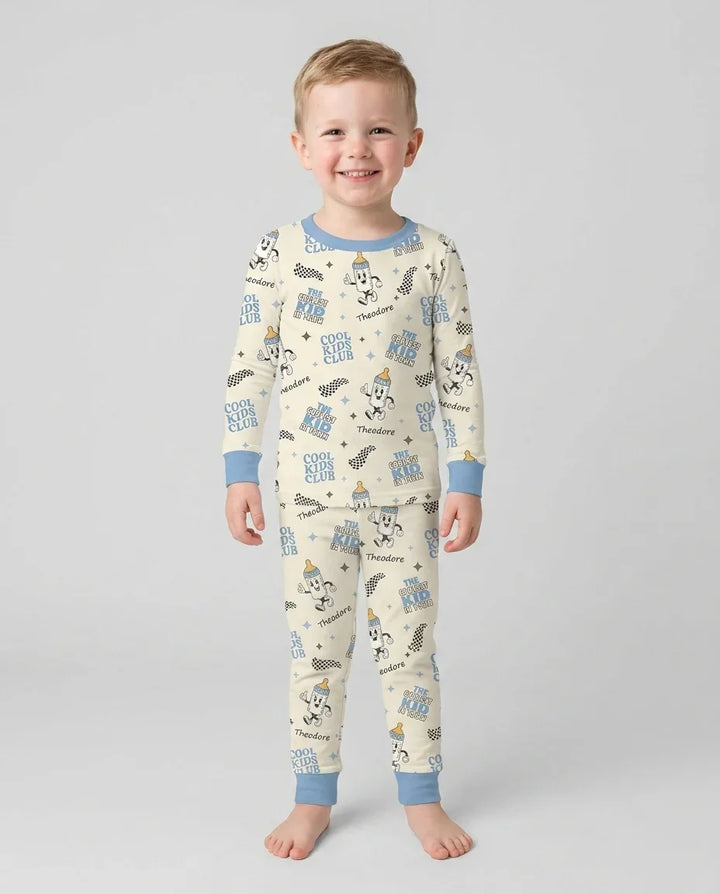 Zweiteiliges Langarm-Pyjama-Set mit Sommerfrüchten