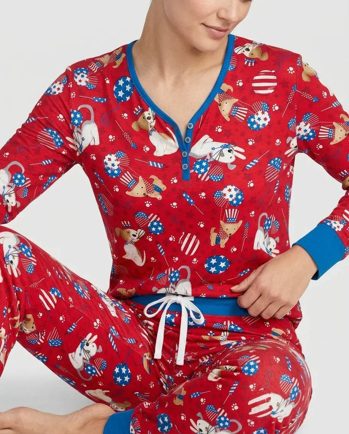 Pijama de bambú Red, White & Woof a juego para mujer y familia