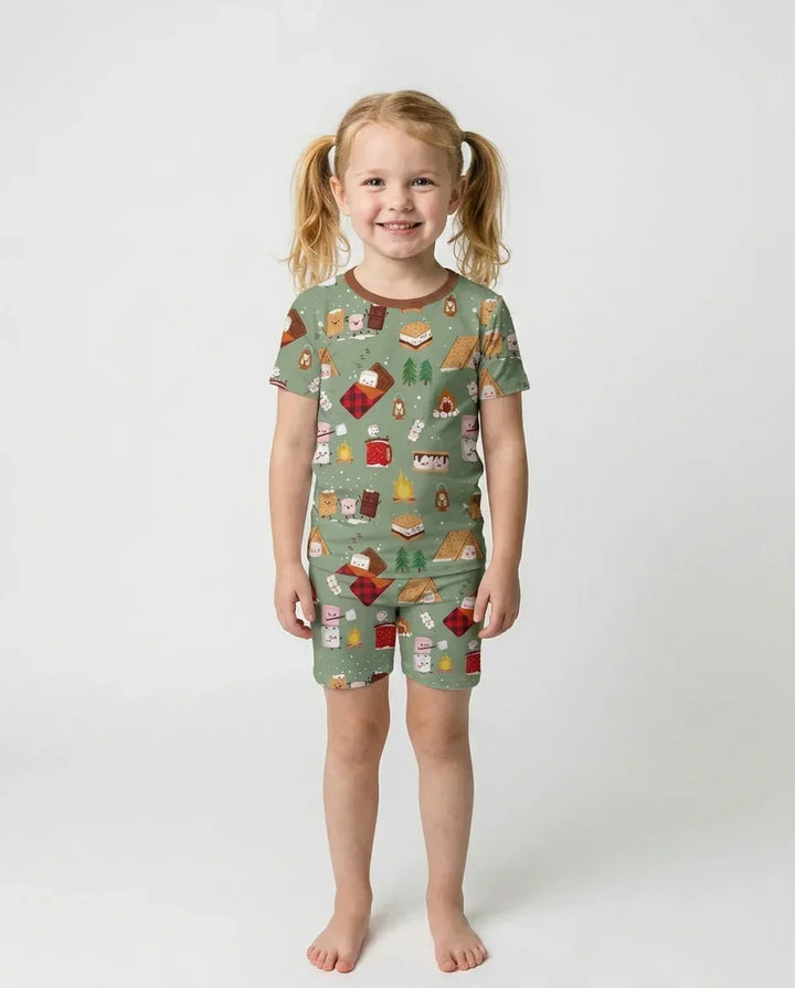 Campfire Bamboo Two Piece Short Sleeve Shorts Pajama Set