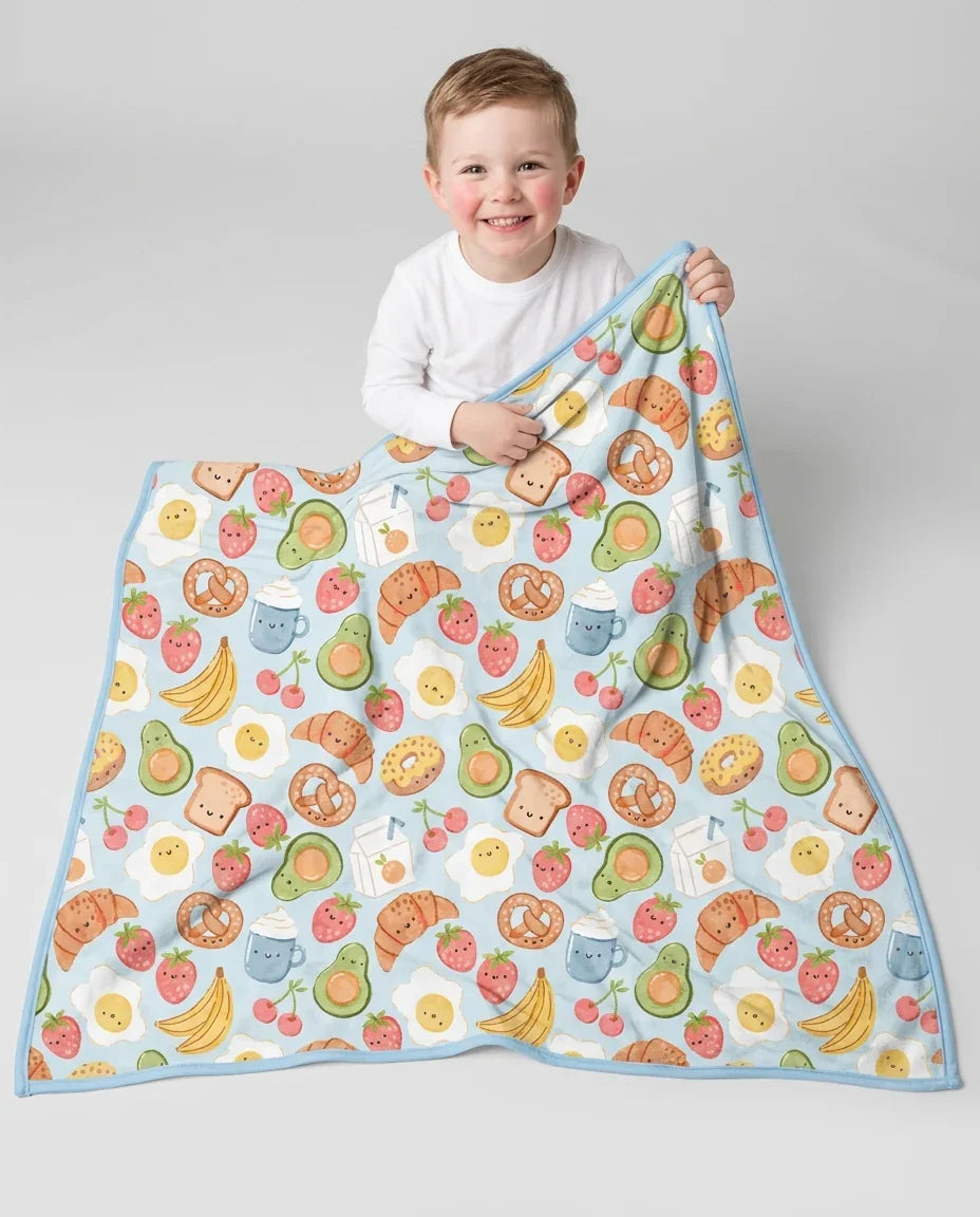 Breakfast Buddies Family Matching Bamboo Blanket