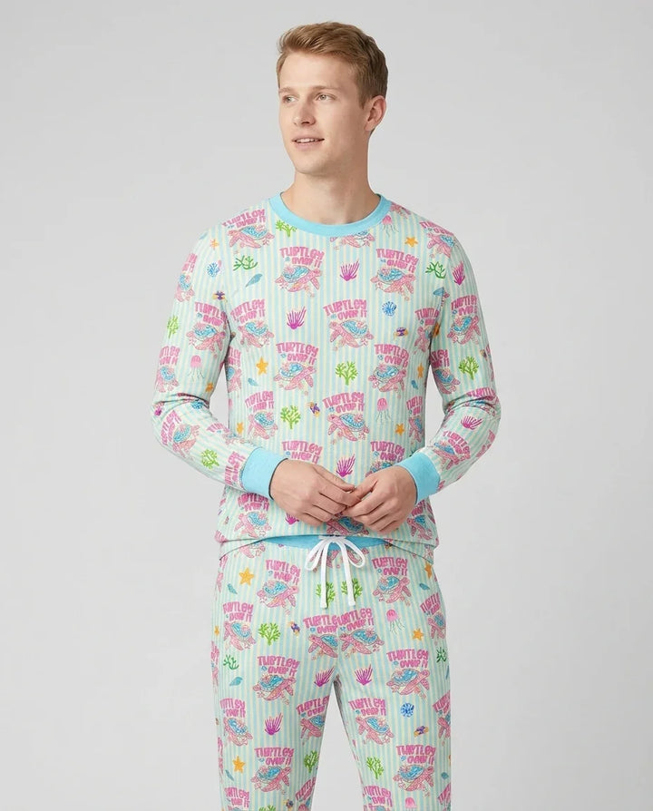 Turtley Over It Family Matching Bamboo Men's Pajama Set
