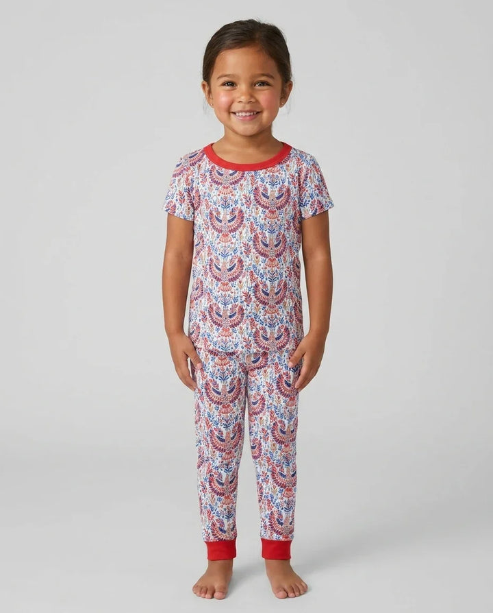 Patriotic Eagle Bamboo Two Piece Short Sleeve Pajama Set