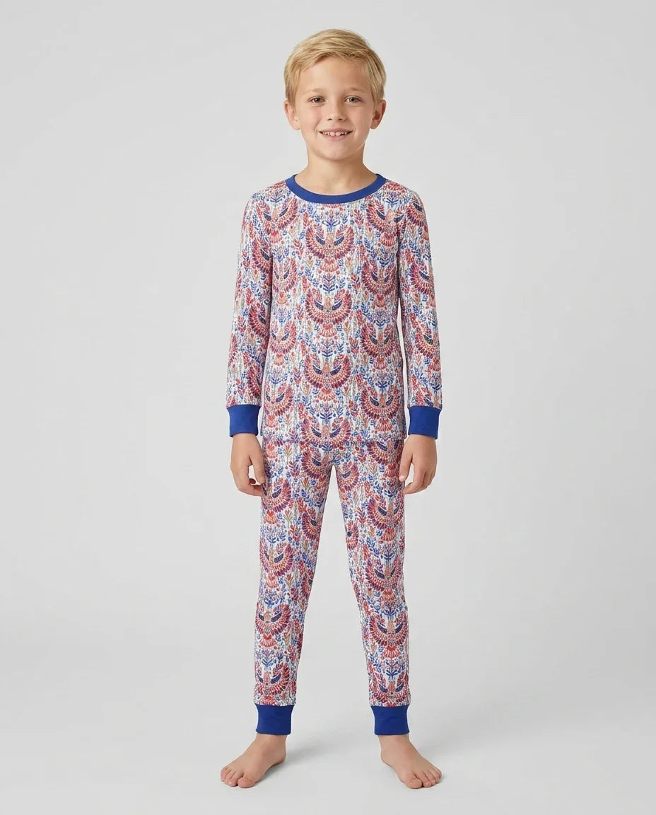 Patriotic Eagle Bamboo Two Piece Long Sleeve Pajama Set